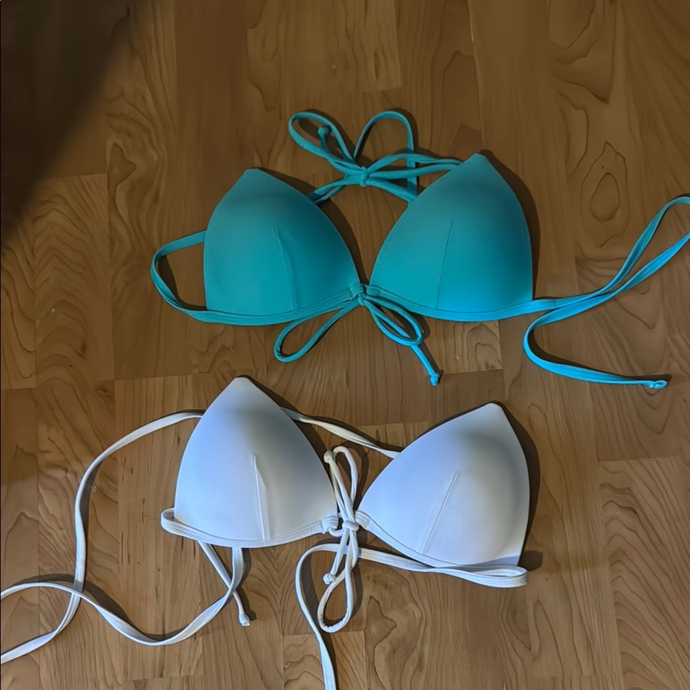Blue and White Bikini tops